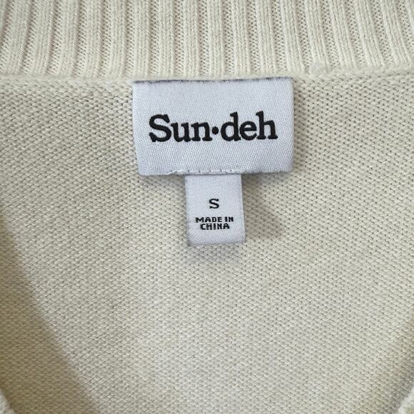 Sun Deh cropped V neck sweater vest cream size - Picture 4 of 4